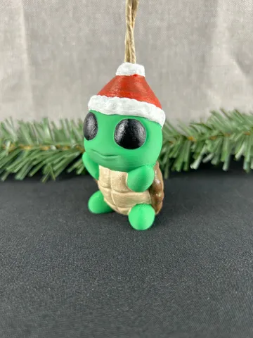 Turtle with Hat Ornament