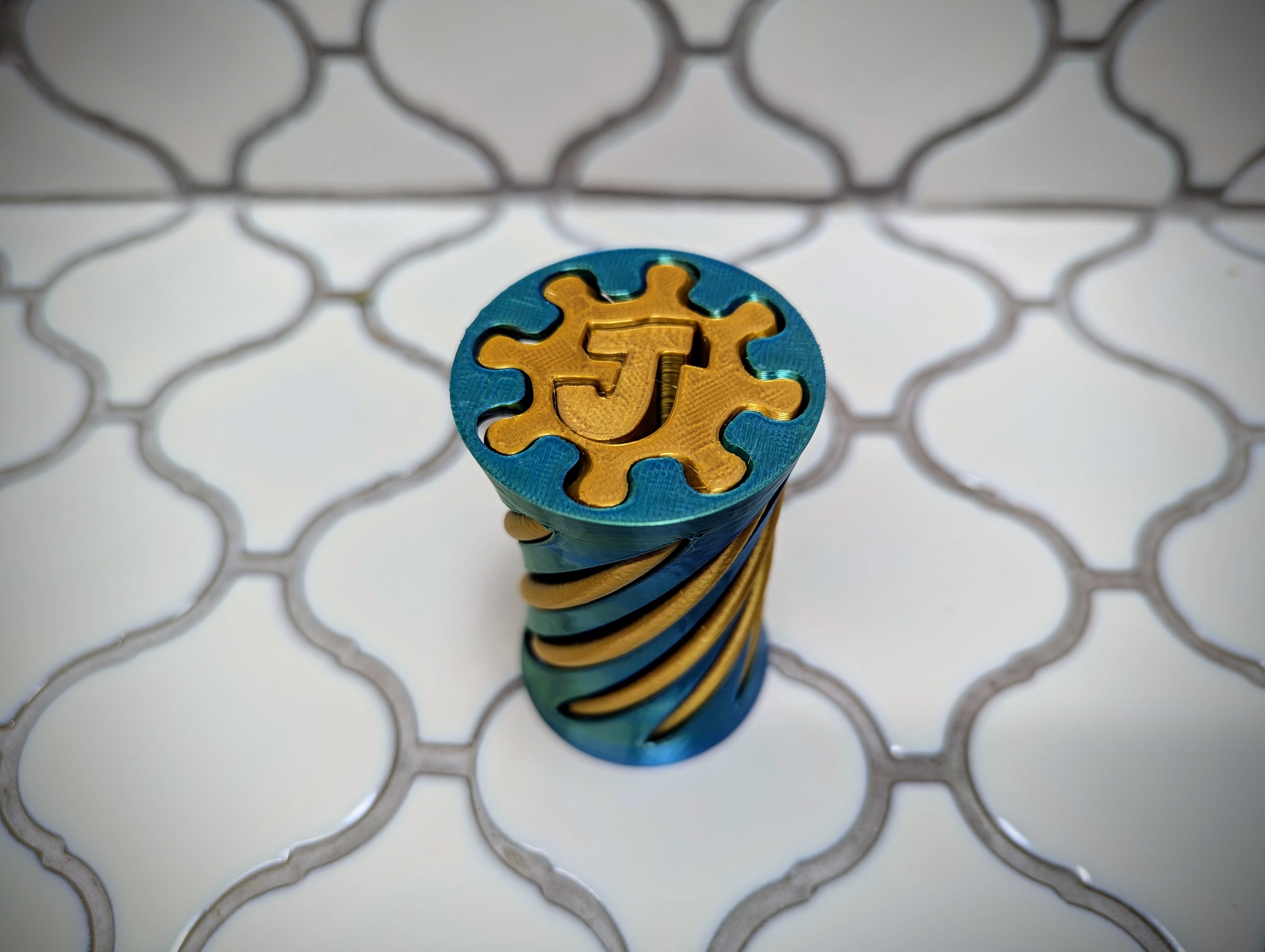 Letter J Spiral Vortex Fidget