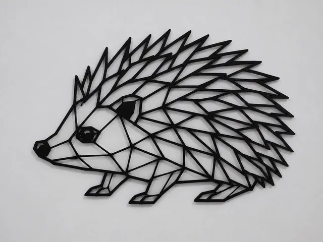 Hedgehog Geometric Wire-Frame Wall Art
