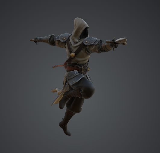 Hooded Dual Blade Assassin – Dynamic Leaping Rogue