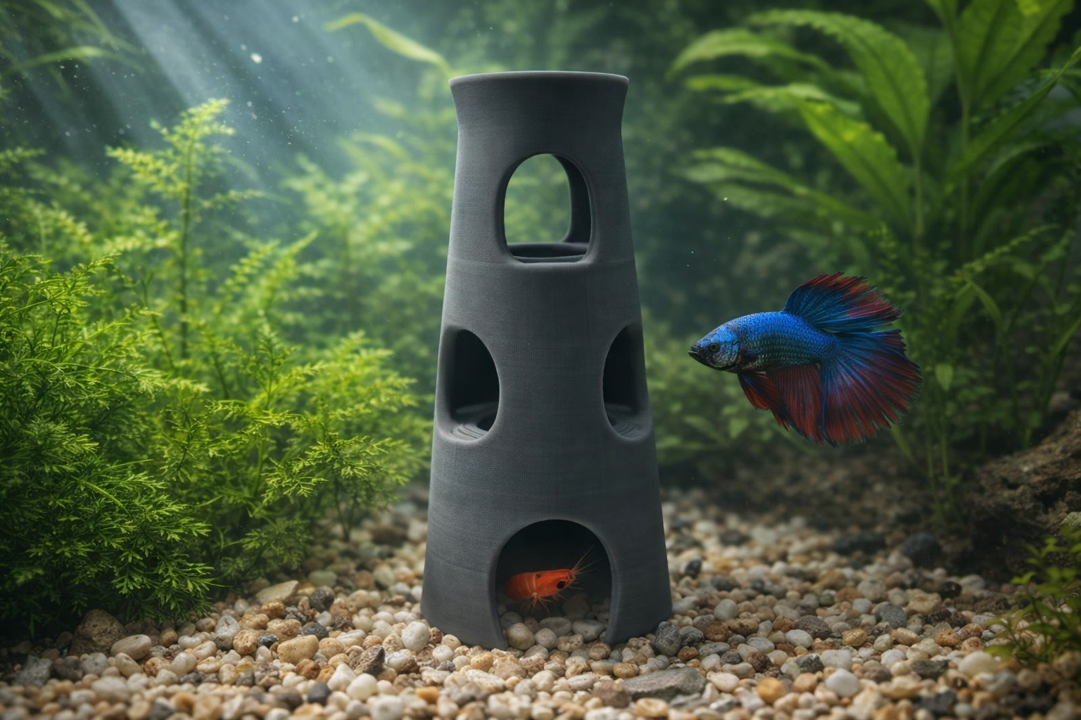 Moderne Aquarium Höhle – Minimalistische Fischhöhle / Versteck