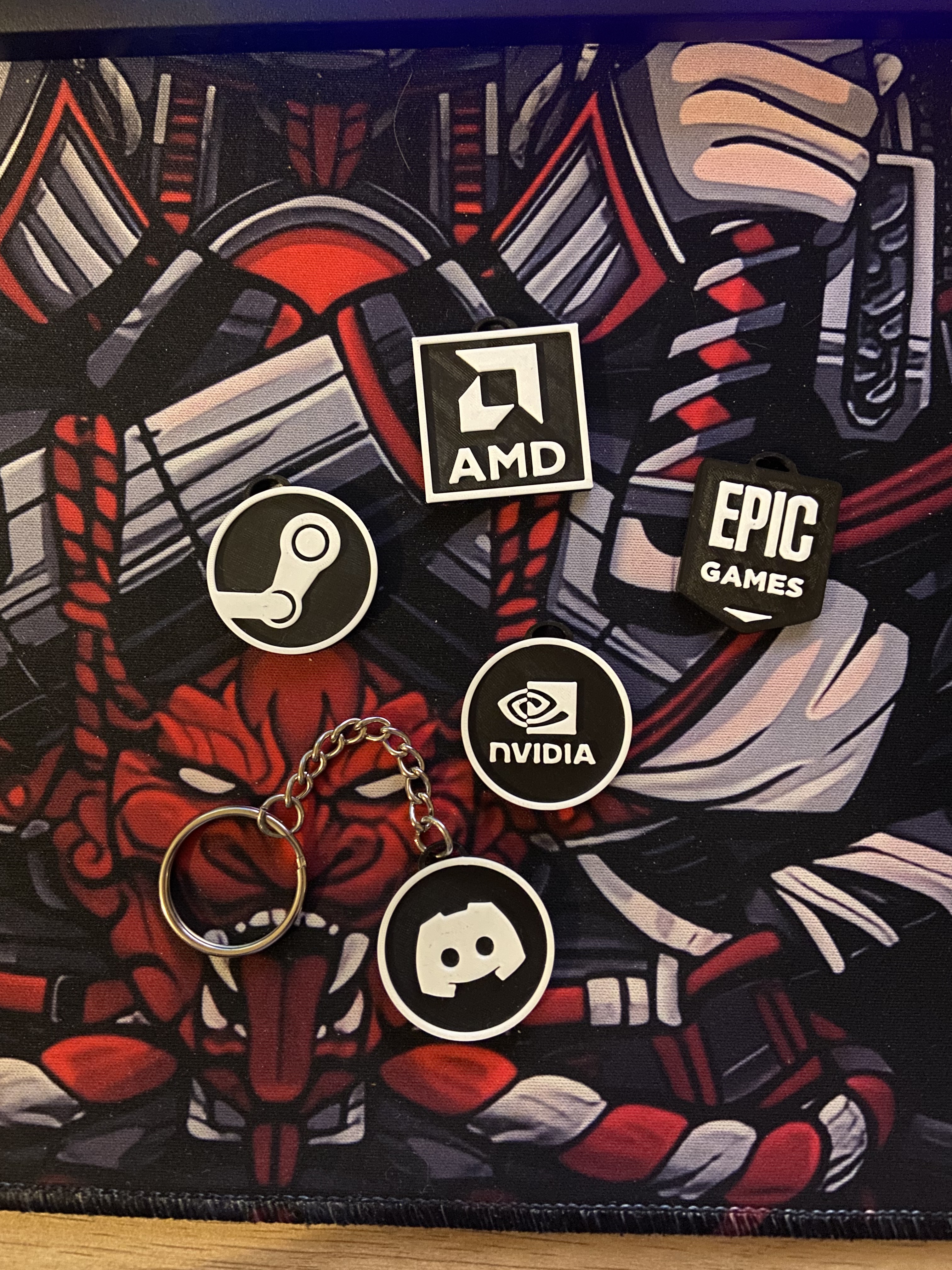 Keychains - AMD, Nvidia, Steam, Epic Games, Discord
