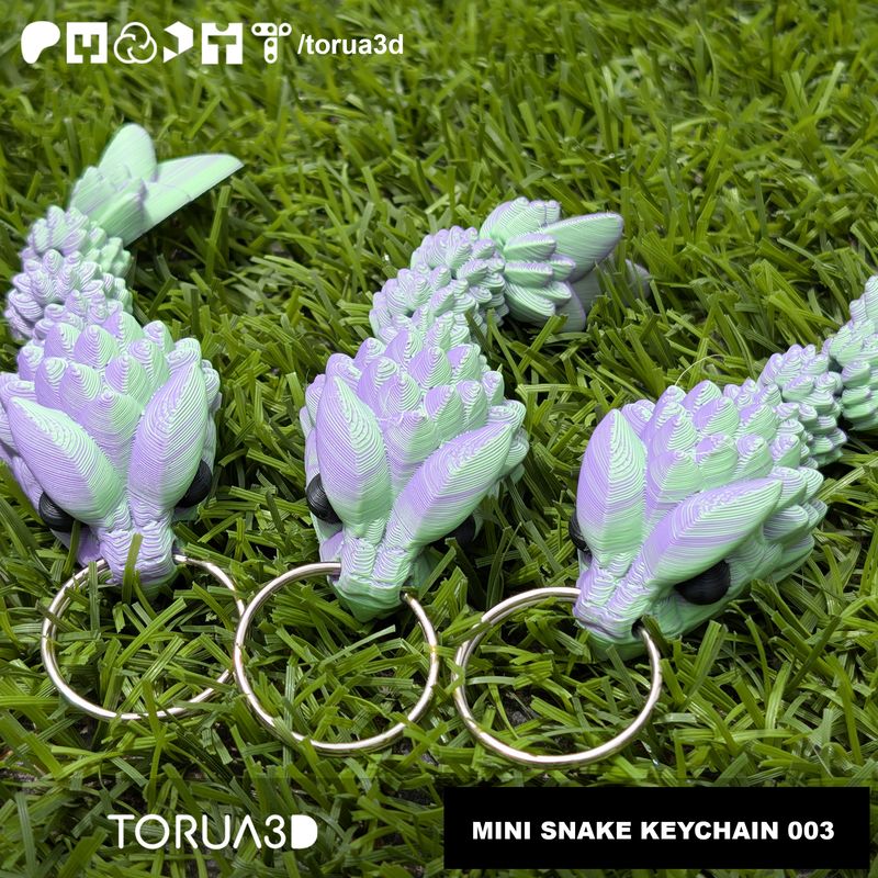 Mini snake keychain 003 by Torua3D | Download STL model | Printables.com