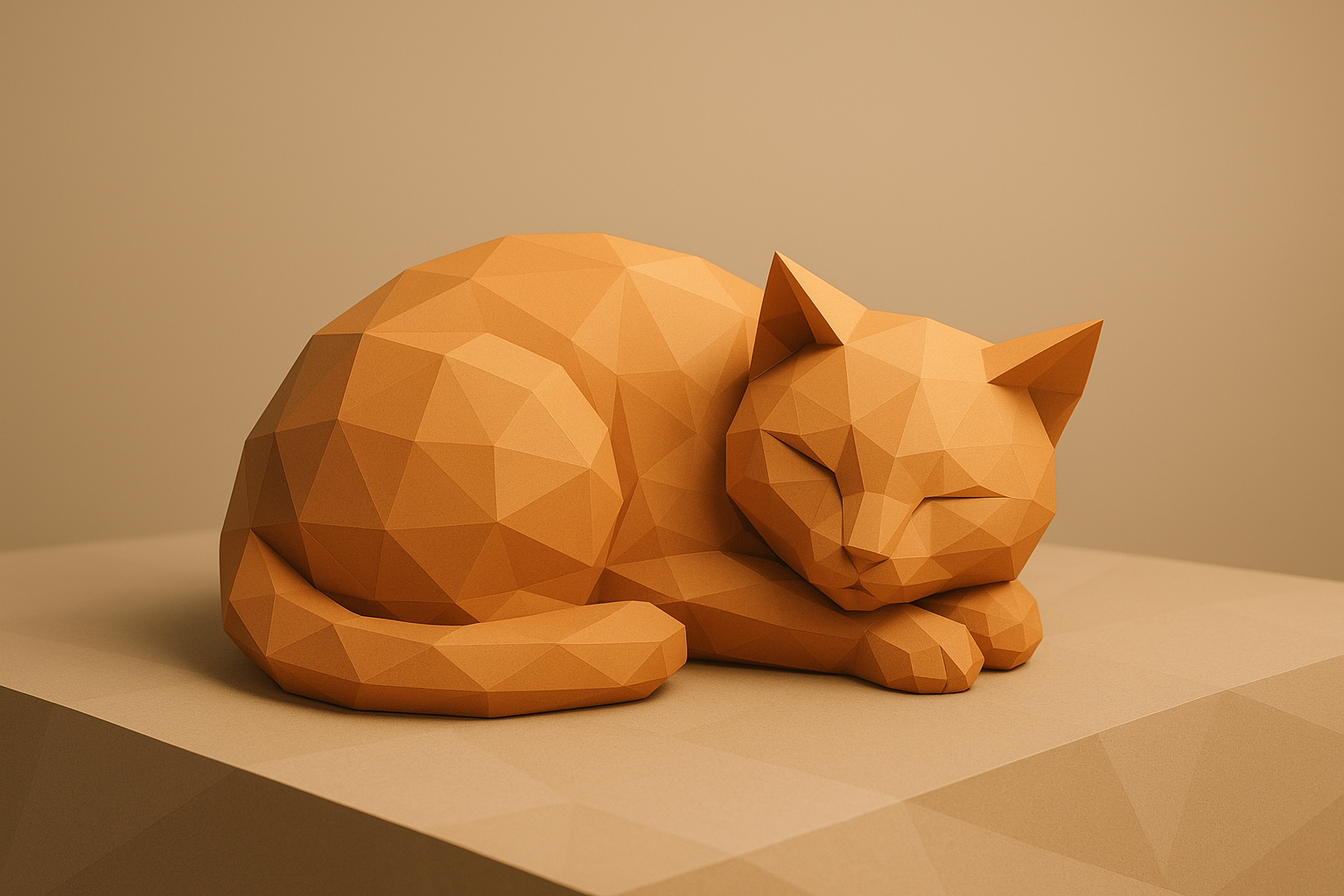 Sleeping low-poly Cat