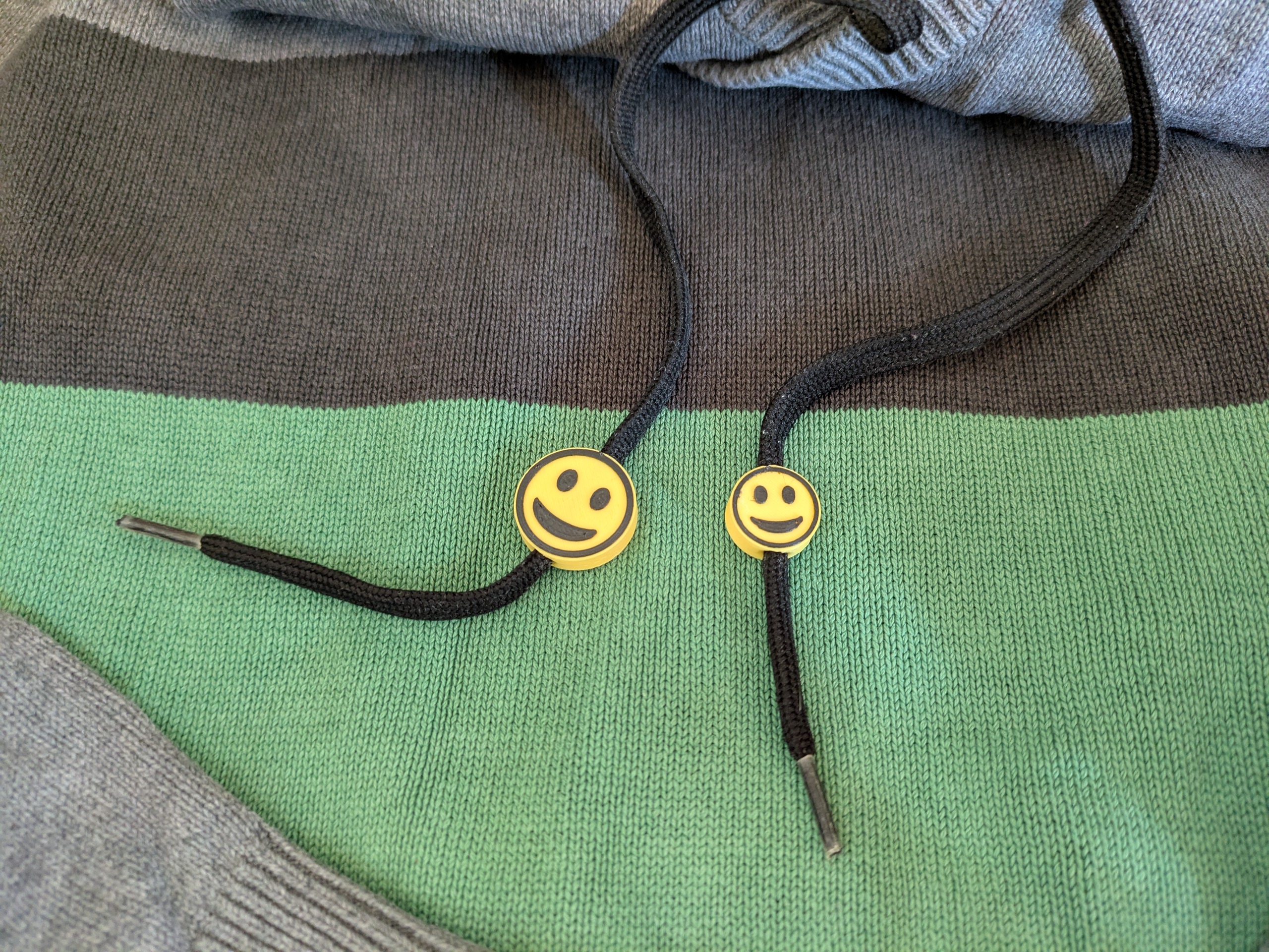 Smiley Happy Hoodie Drawstring Bead