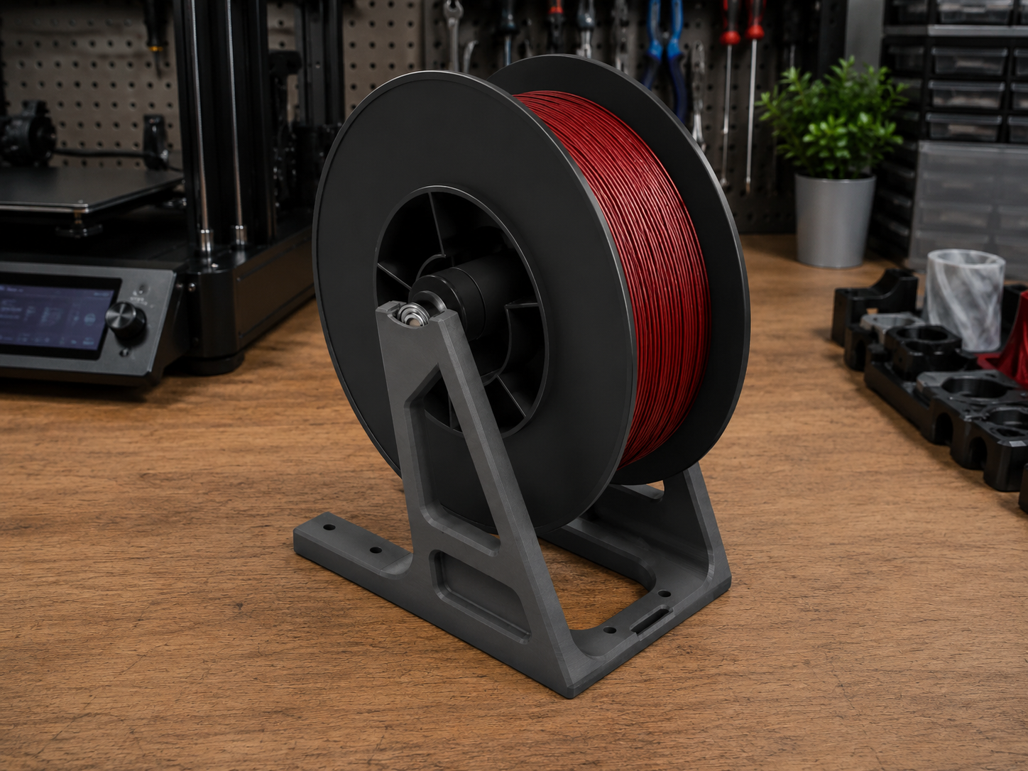 Filament Spool Holder #002 (Bearings, Simple design)