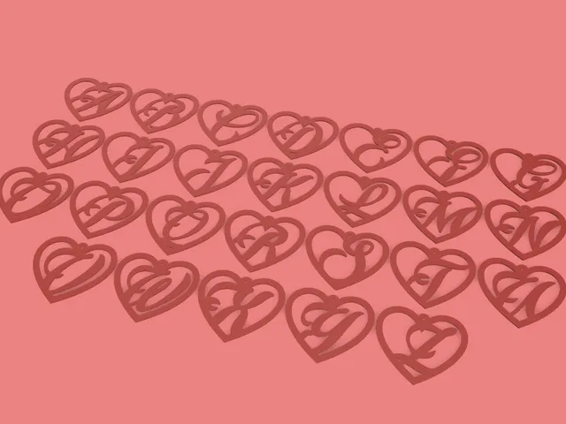 Heartfelt Initials: 3D-Printable Heart Shaped Alphabet Earrings STL File