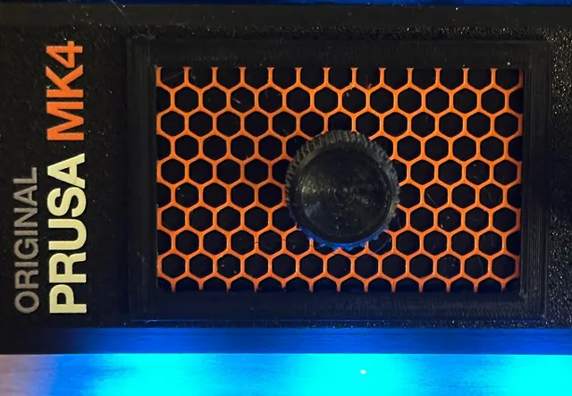 Prusa MK4 LCD cover with knurled knob. No MMU.