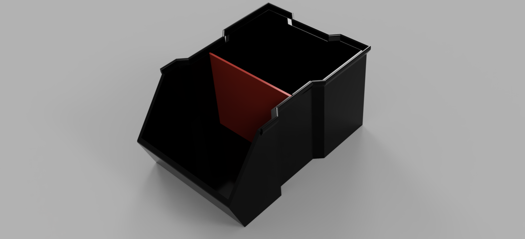 Stackable Box with Divider Wall