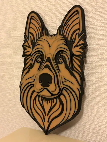 German Shepherd dog layered art