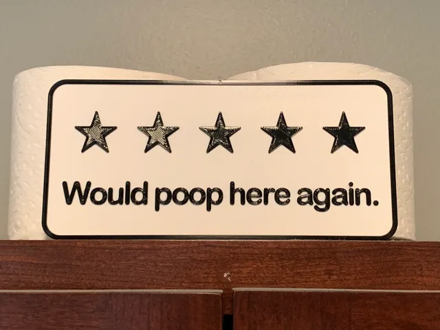 Would Poop Here Again Sign 5 Stars