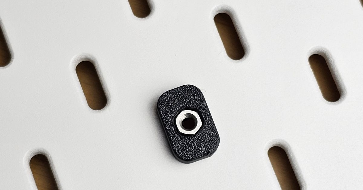 M4 Nut & Bolt Adapter for Ikea Skadis Pegboards by CuriousCoon