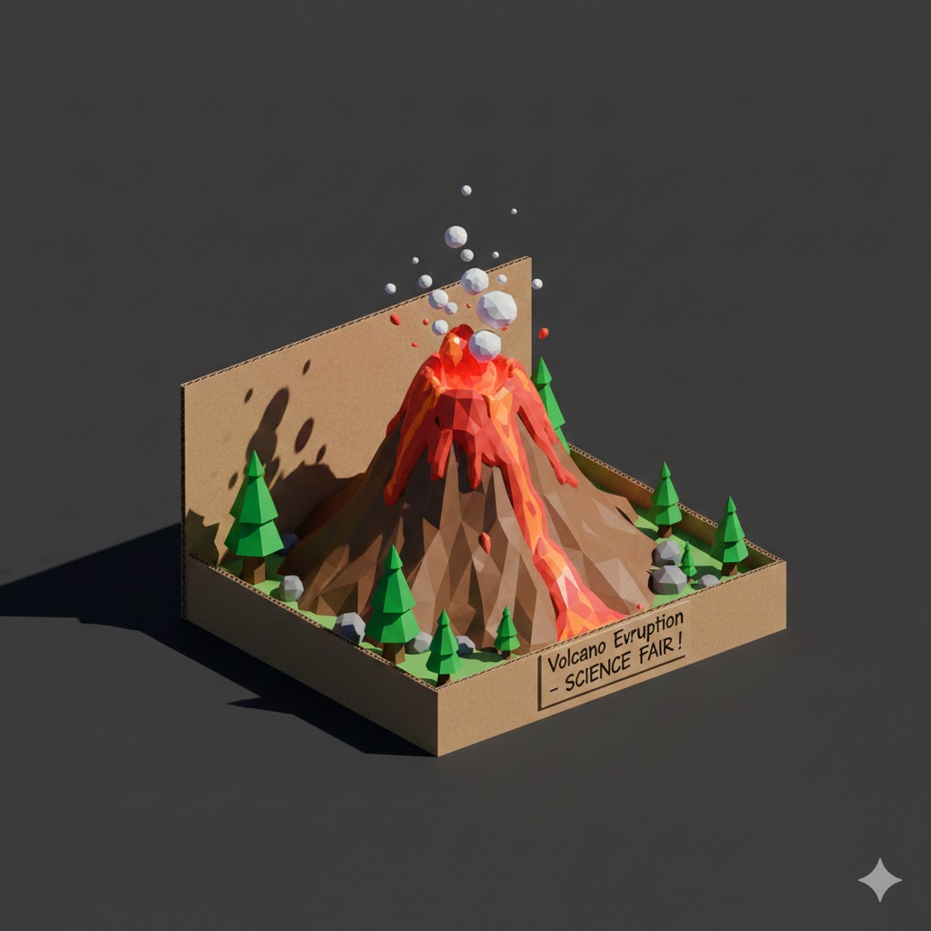 Low Poly Science Fair Volcano