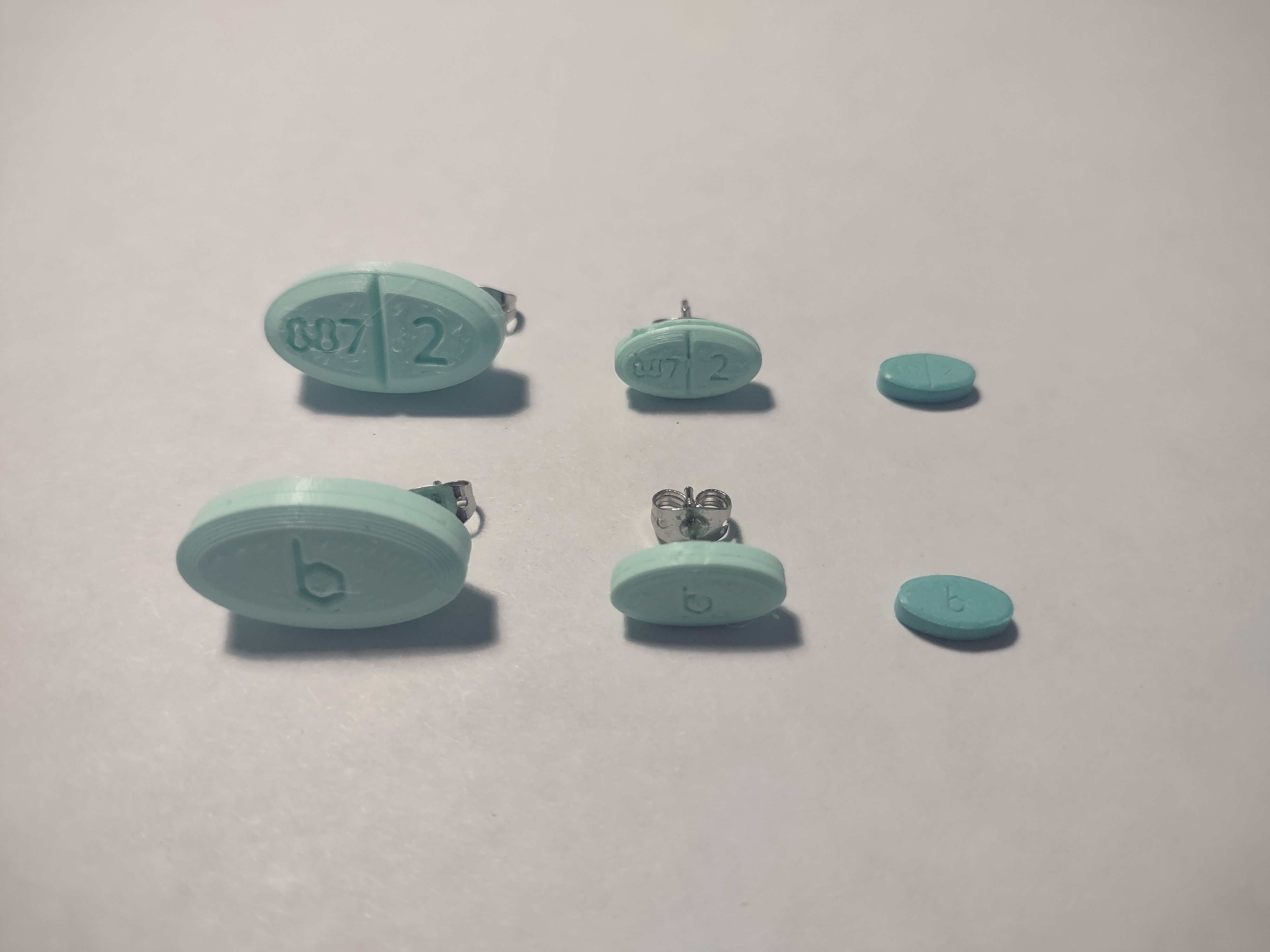 Estradiol (Estrogen) Tablet Stud Earrings