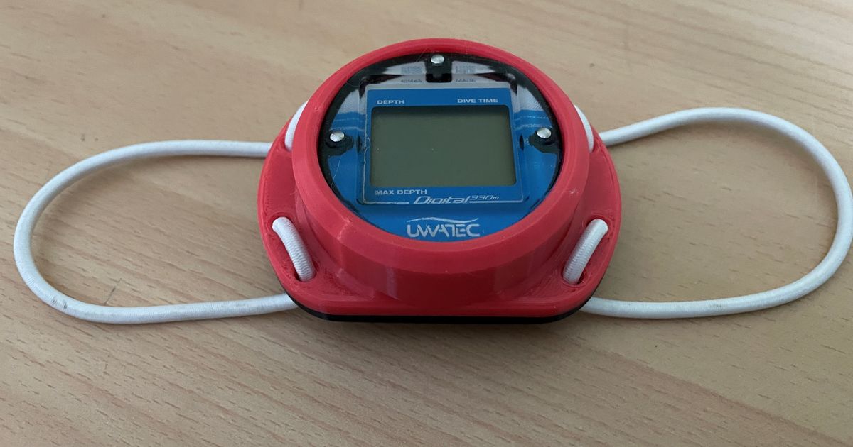 Uwatec bungee mount deepmeter by Garage Maker | Download free STL model ...