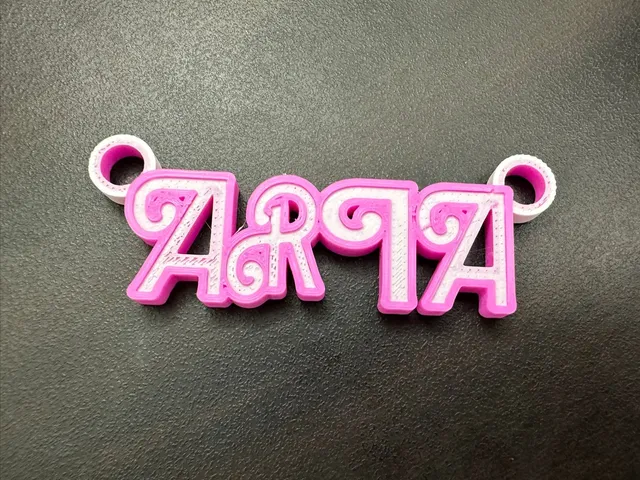 Custom Aria Barbie Font Pendant