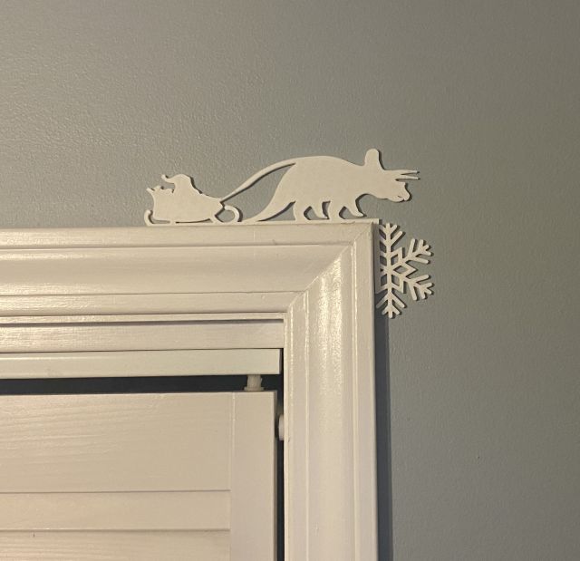 Dinosaur Santa Door Trim Decoration - Stegosaurus 3D model thumbnail