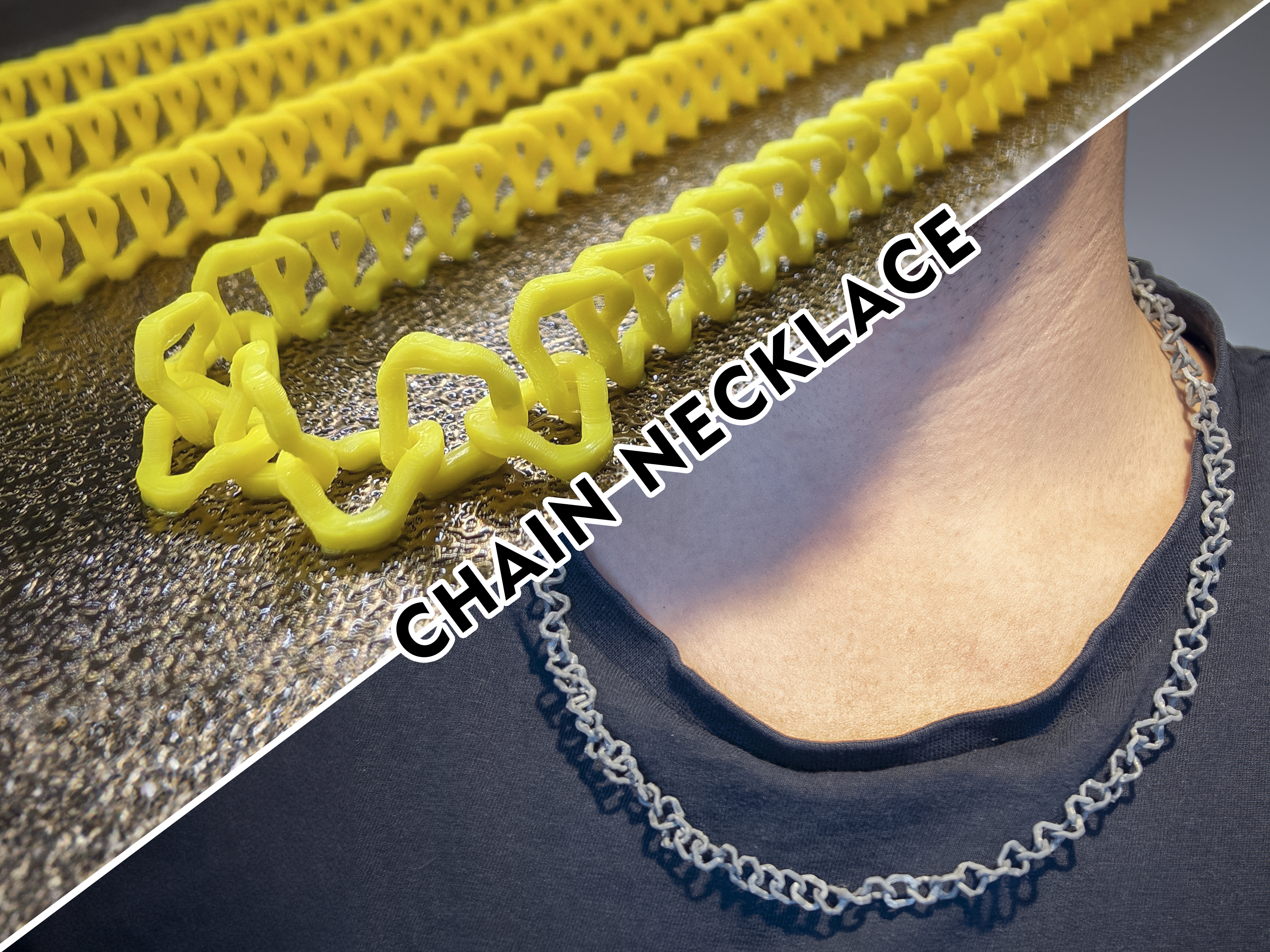 Print in Place Chain Necklace (Plus pendants) by ByteSlinger