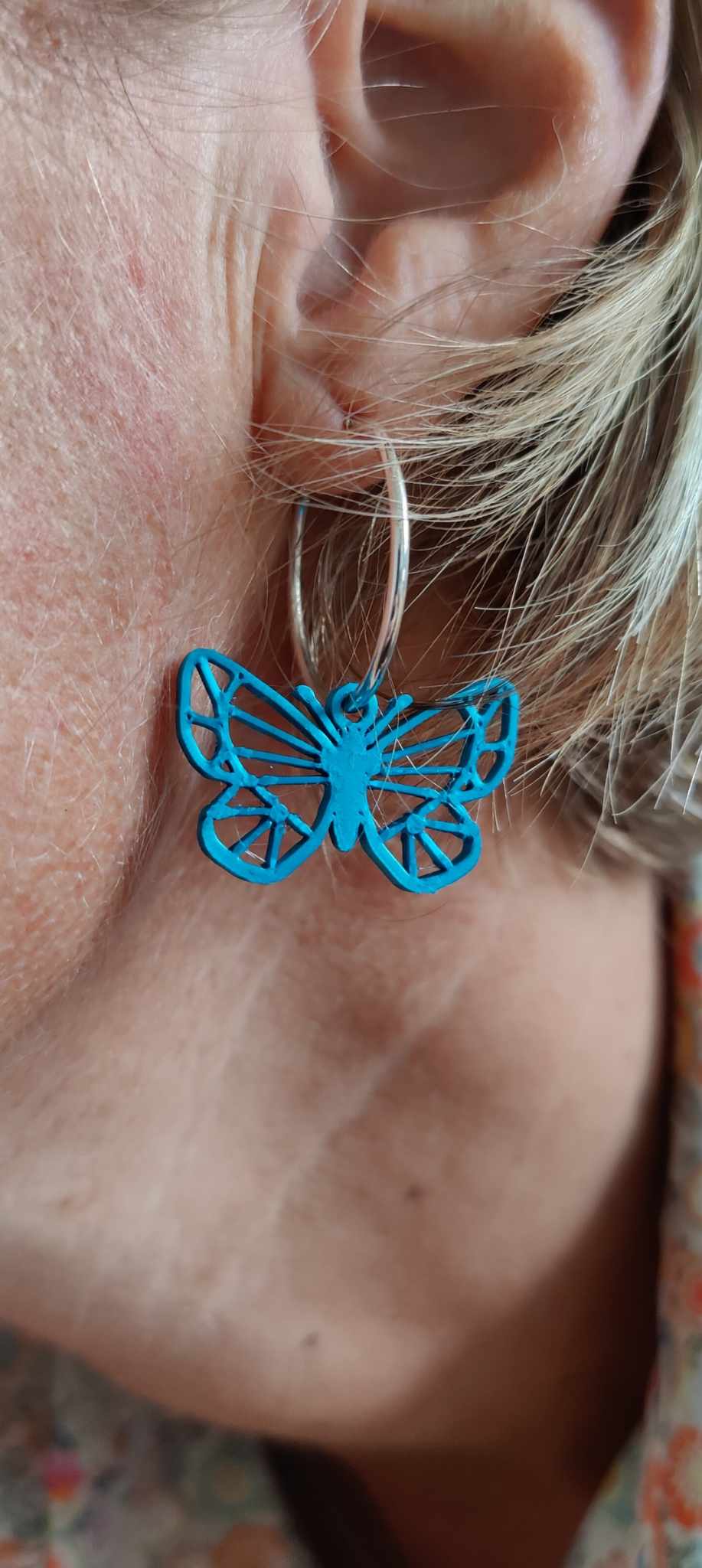 Wireframe butterfly pendant