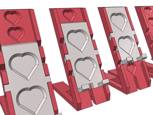 Smartphone holder HEART HEARTS smartphone stand Phone Holder Phone Stand adjustable easy print without support tested
