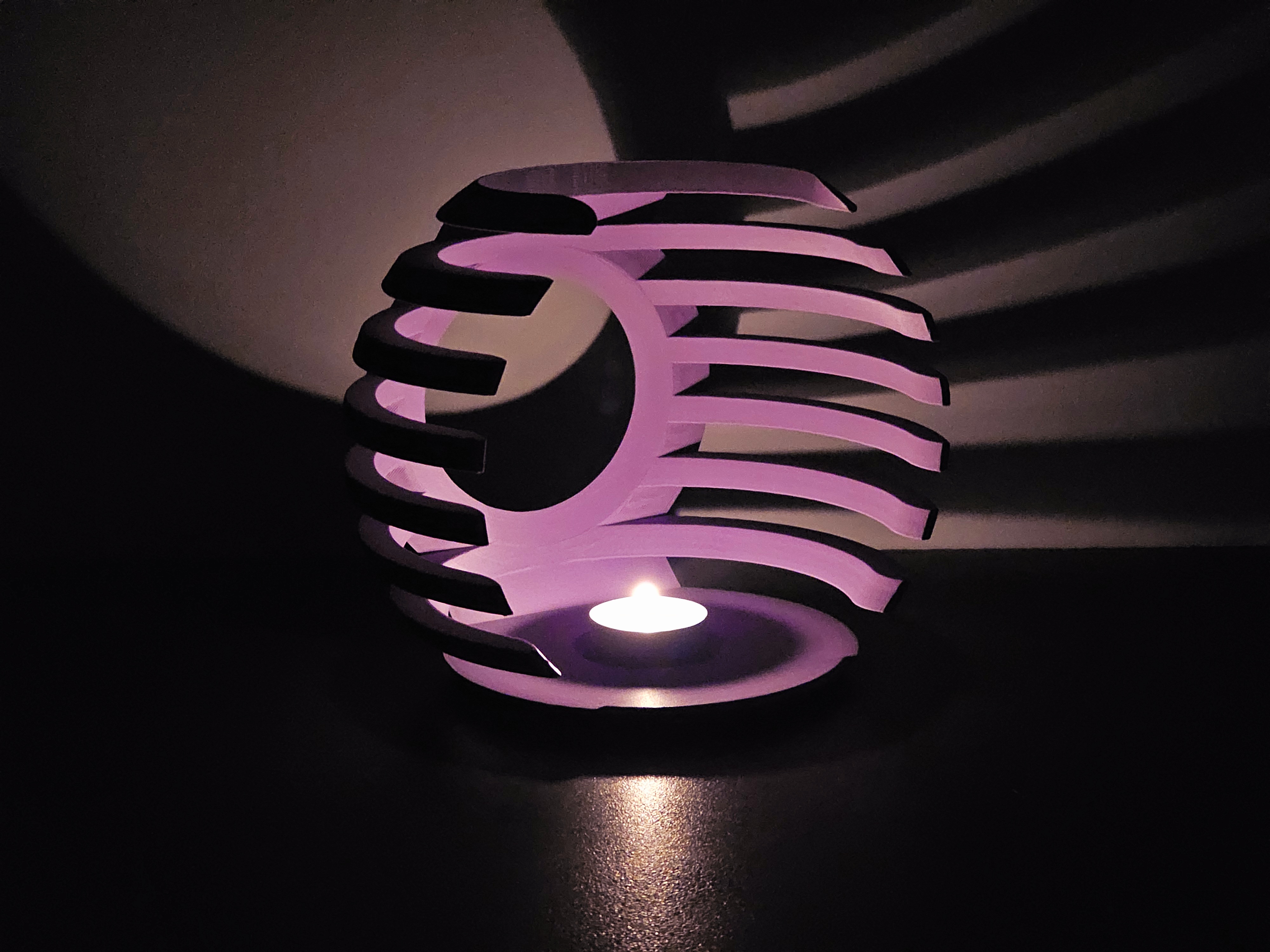 Futuristic Tea Light Holder with Roof or Open Top
