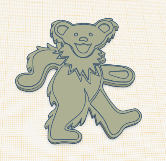 Grateful Dead Dancing Bear 2/5 with Magnet Hole