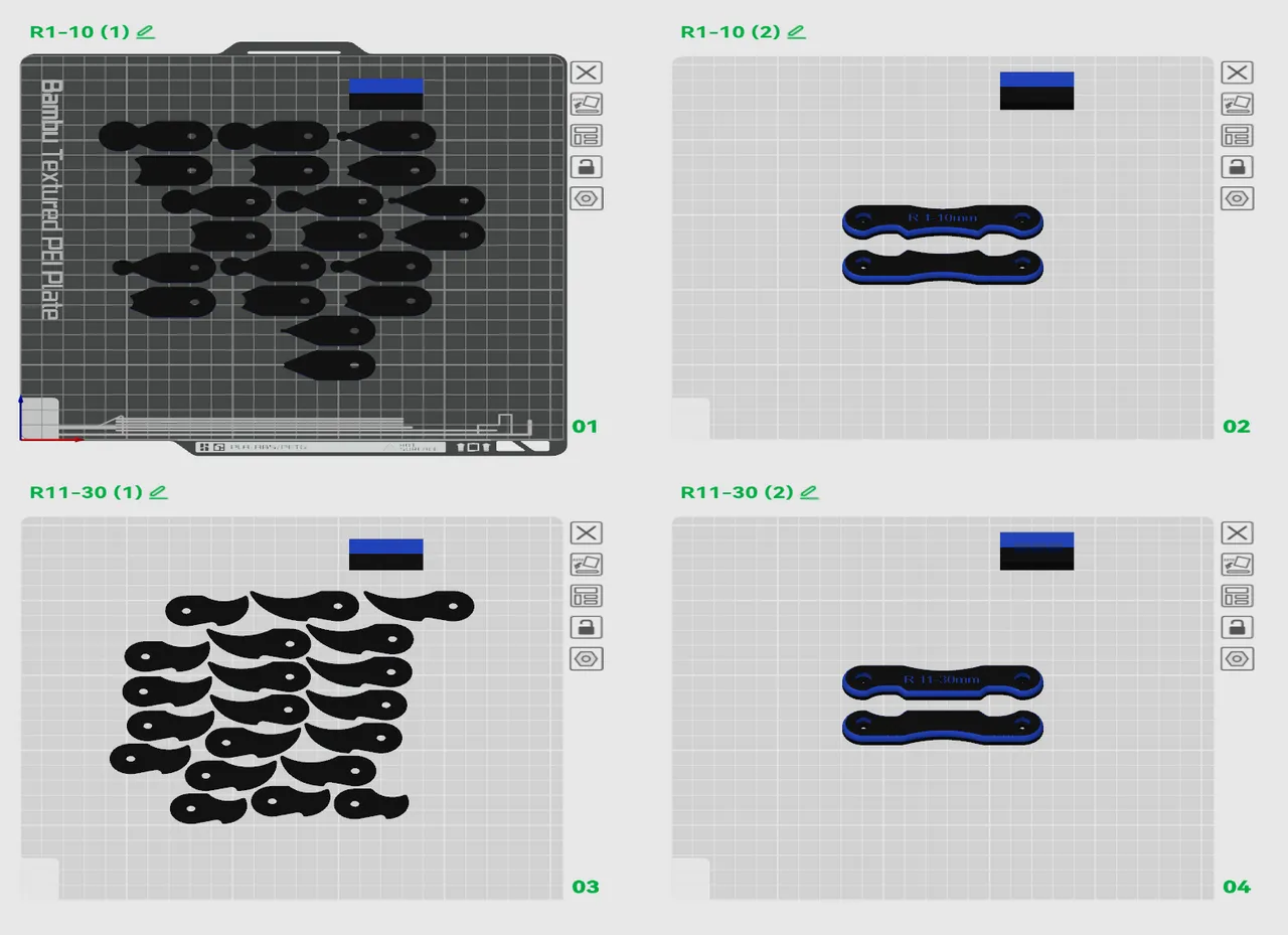 Radius gauges 1-10mm &amp; 11-30mm by kisscoool18 | Download free STL model | Printables.com