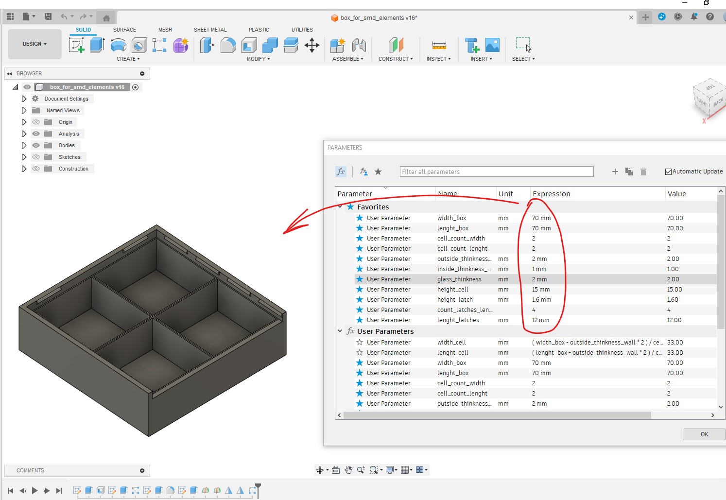 Hardware sorting tray. Parametric model. by Zombie47 Download free