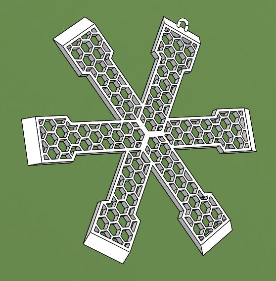Hex Scraper Snowflake Ornament by Oldegregg Download free STL model