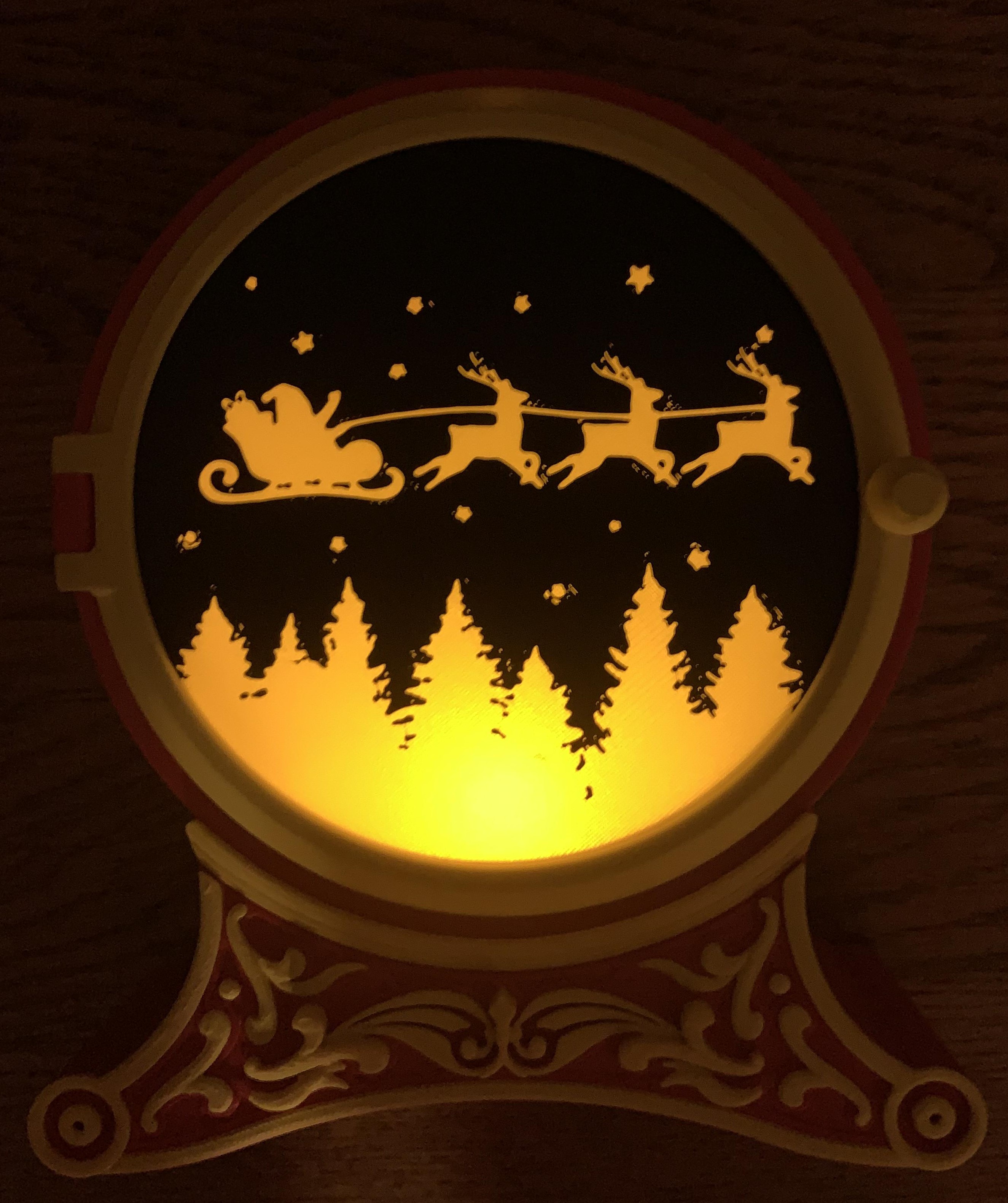 Christmas Tea Light Scene Santa Claus by gasper3DP Download free STL