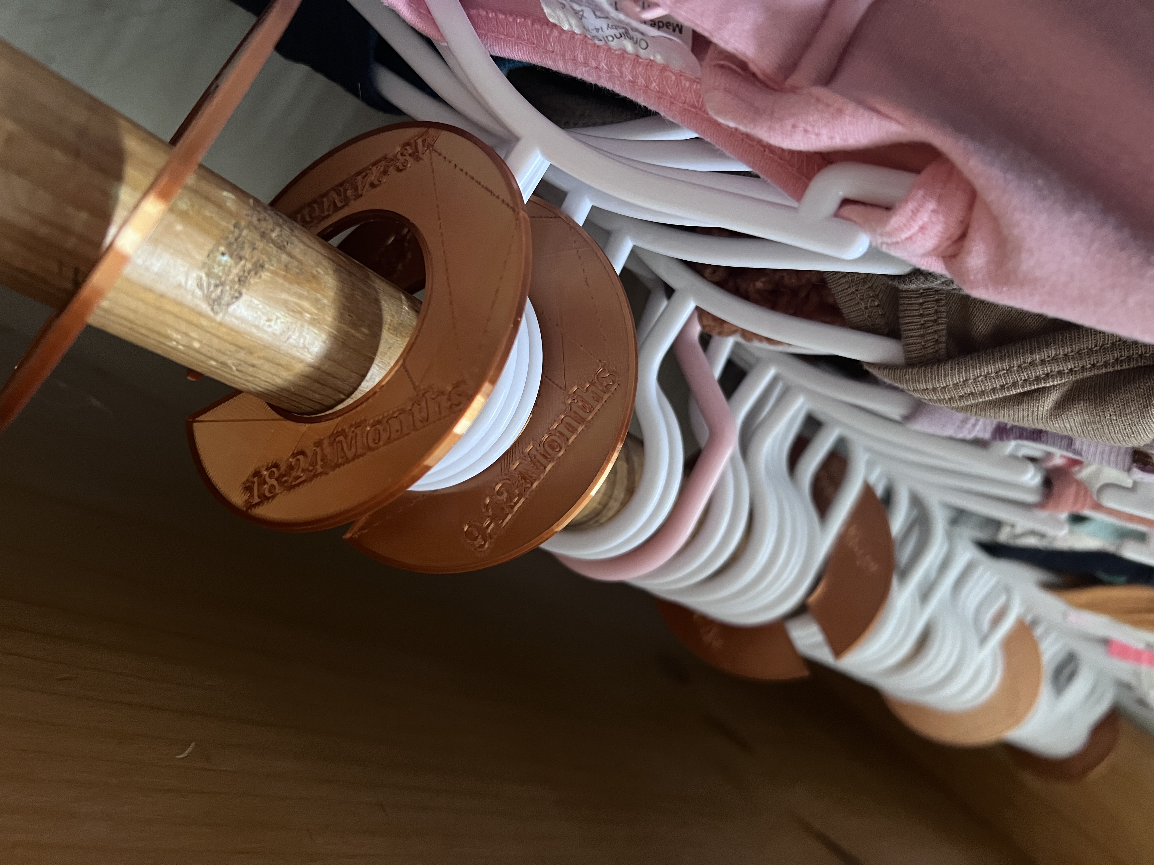 Nursery hanging clothes dividers