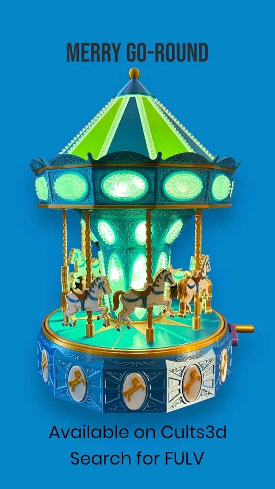 Carousel Lamp with mechanical movement by fulv me Download free STL model Printables