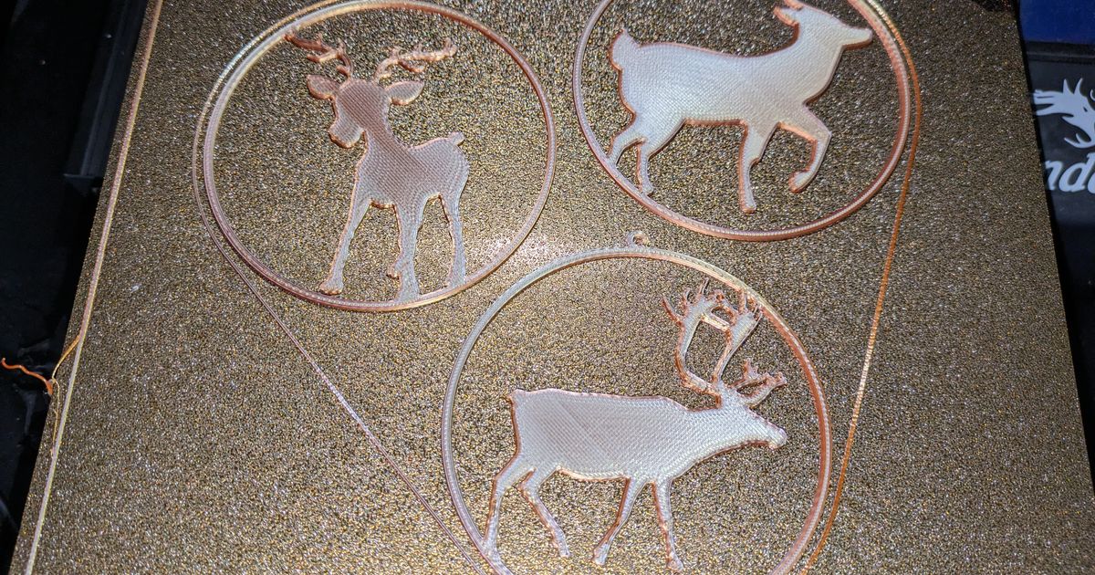 Holiday Tree Ornaments Reindeers by D3Din Download free STL model