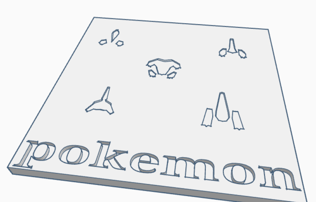 lowpoly Pokemon stand for ( 3d printed Low-Poly Charmander, Low-Poly Pikachu, Low-Poly Squirtle, Low-Poly Bulbasaur, Low-Poly Totodile)