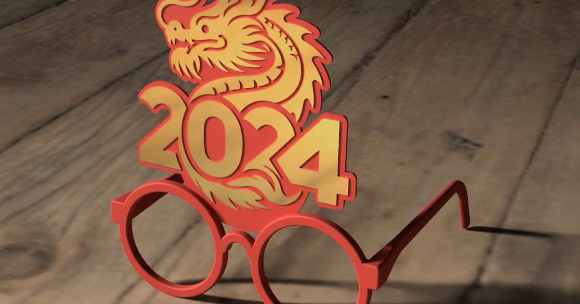 Year of the Dragon Glasses 2024 New Year by Adam L Download free