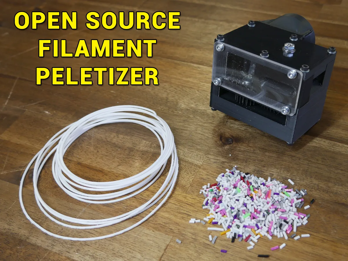 Self feeding open source filament pelletizer by TeachingTech, Download  free STL model