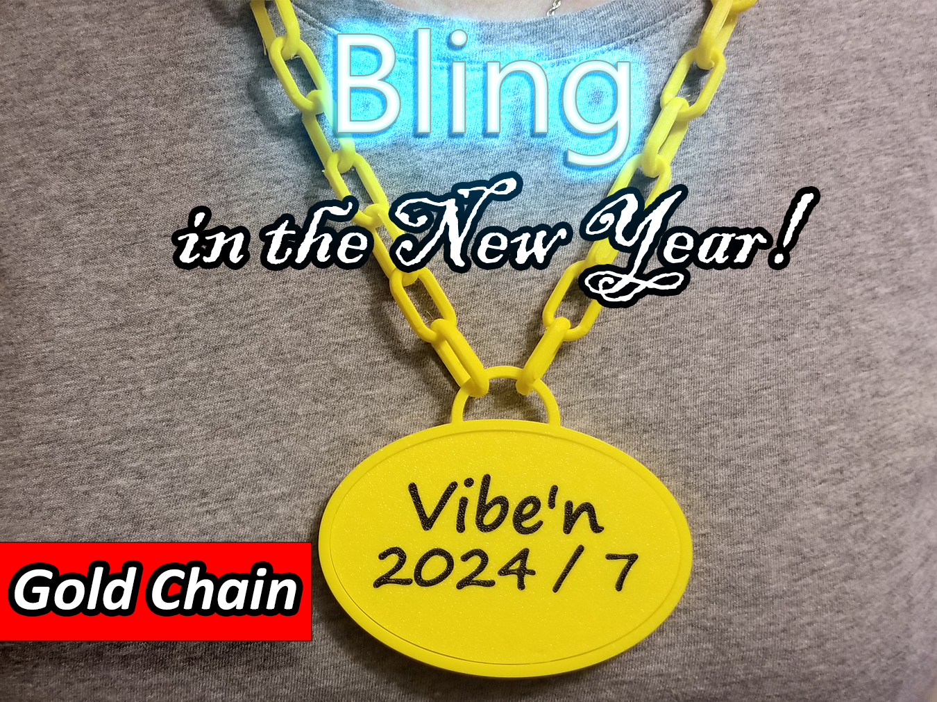 BLING in the New Year - Novelty Gold Chain