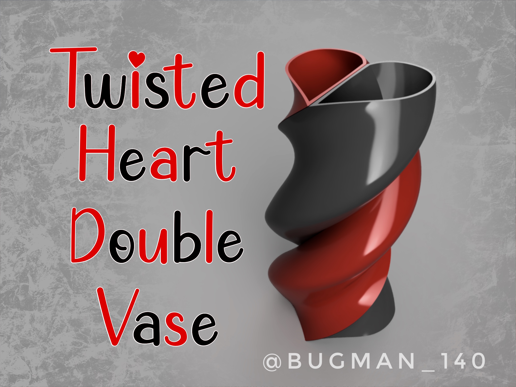 Twisted Heart Double Vase - Single Extruder