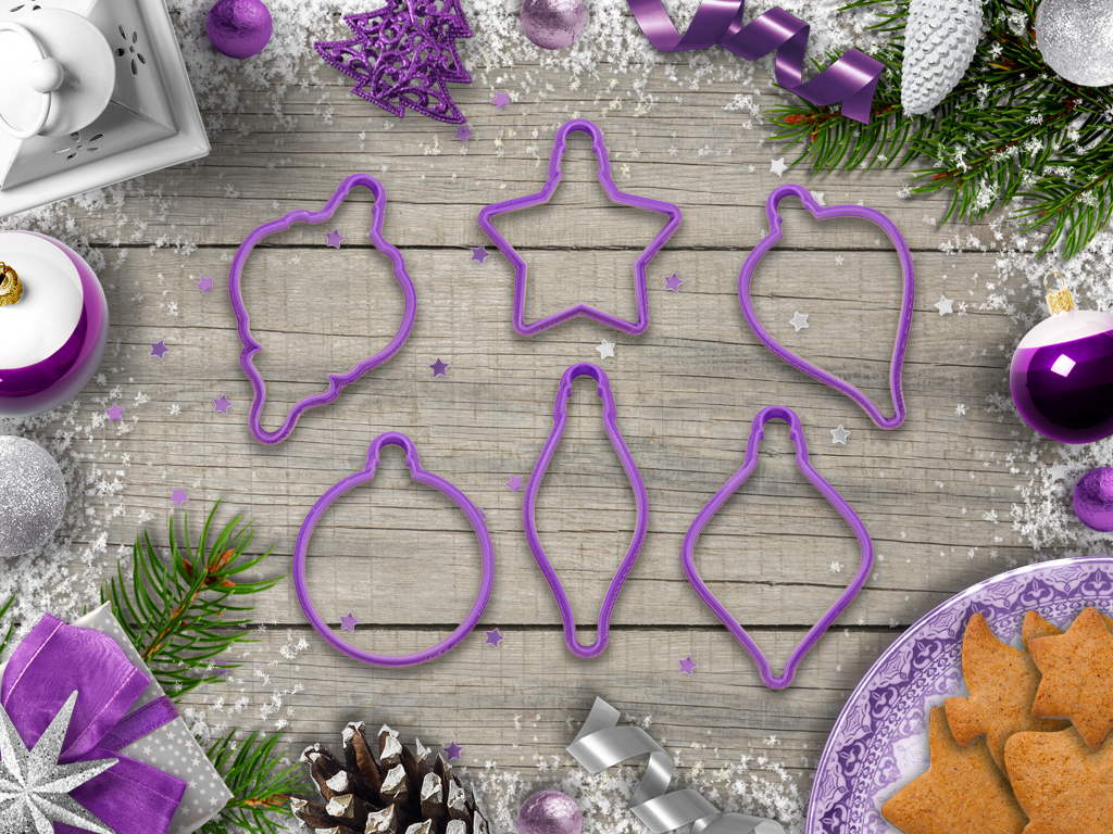Christmas ornament cookie cutter set