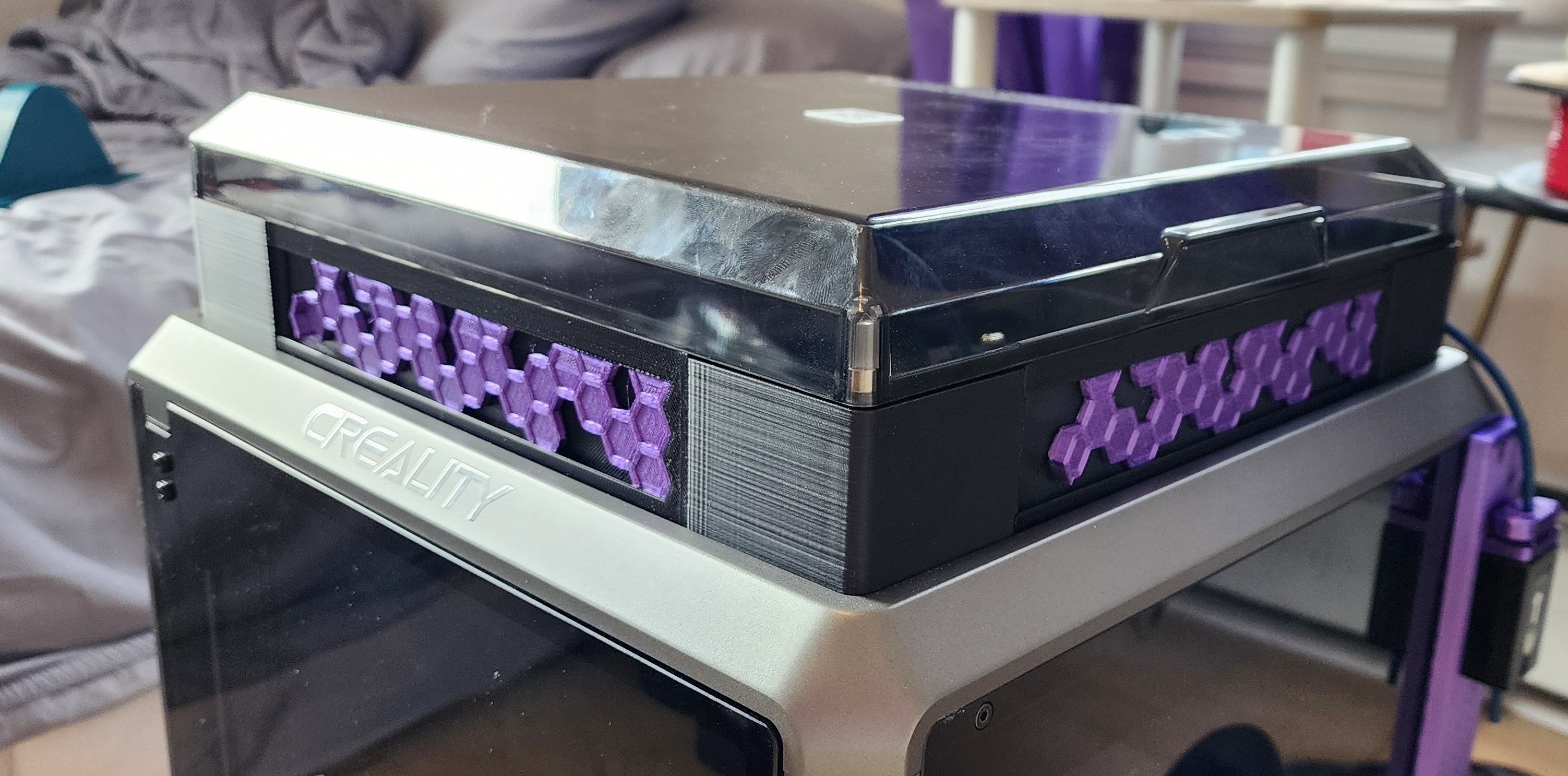 Creality K1 Risers Hexagon Accents 3D model thumbnail