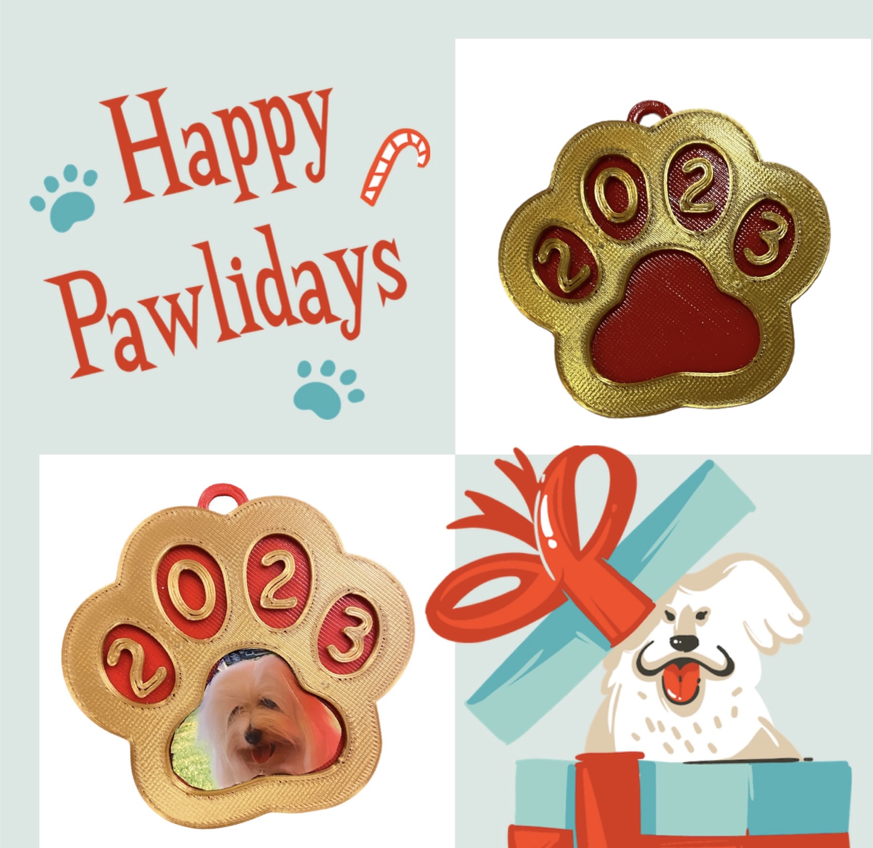 Dog paw ornament/photoframe