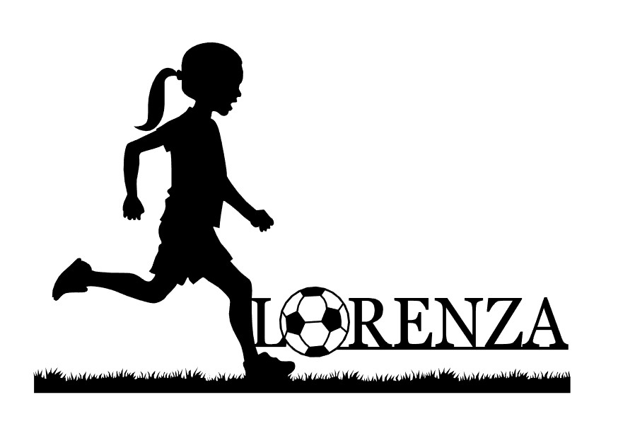 Soccer girl/football girl Nameplate by DickF Download free STL model