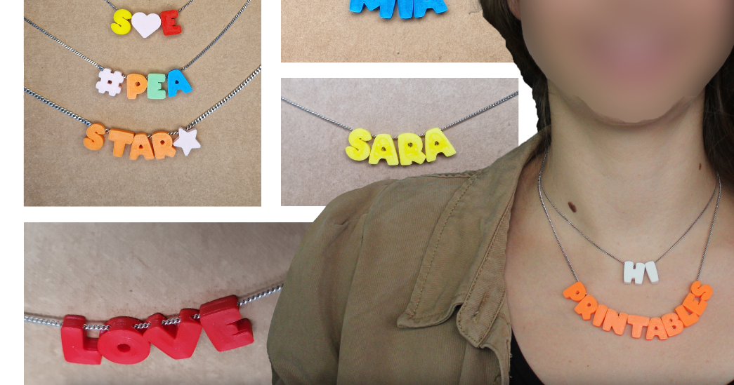 Customizable Name Numbers Necklace By Melix Download Free STL   Necklace Cover 2 