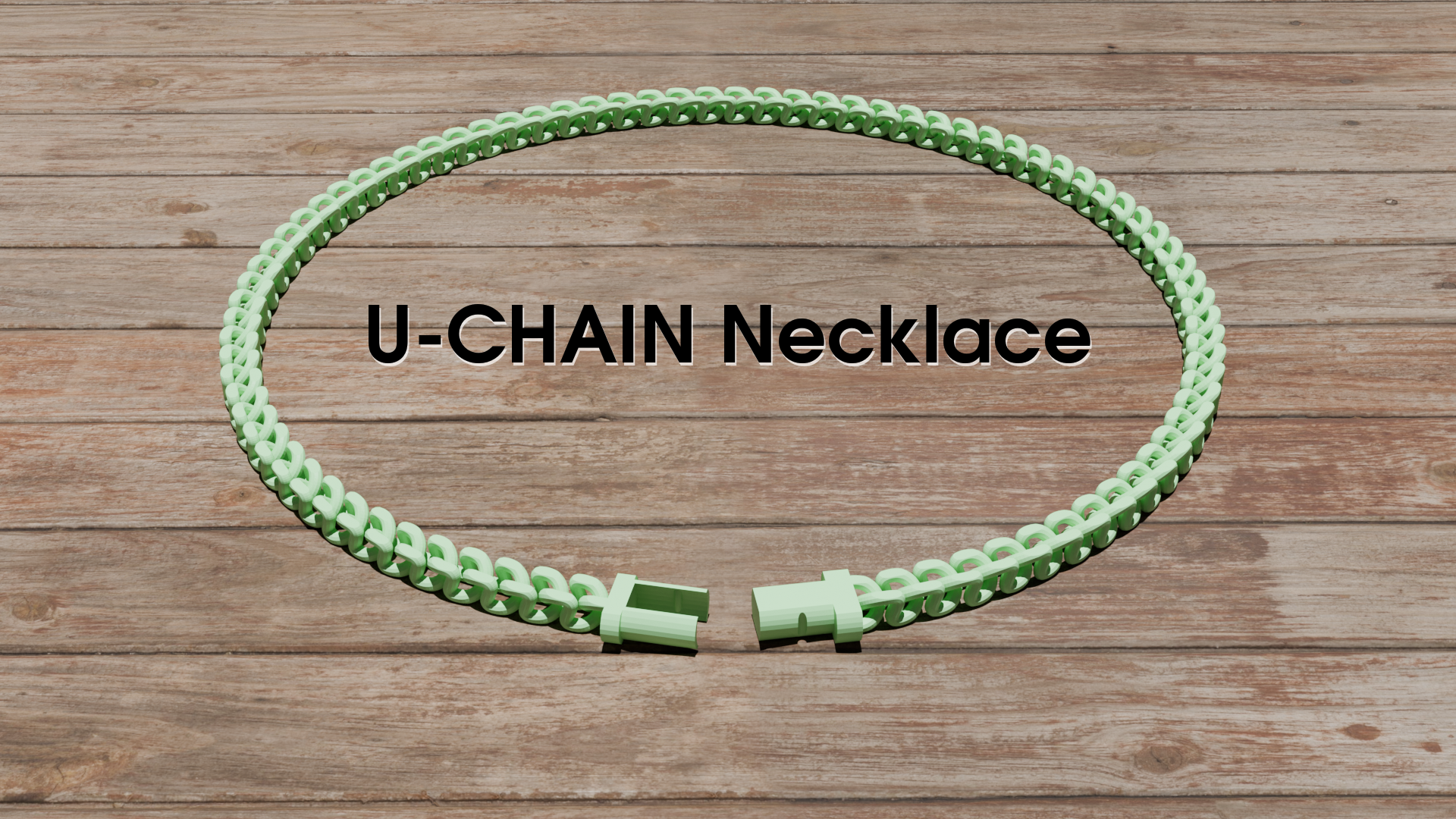 U-CHAIN print-in-place necklace 3D model thumbnail