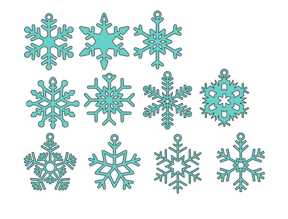 Snowflake decoration set by Indibles | Download free STL model ...