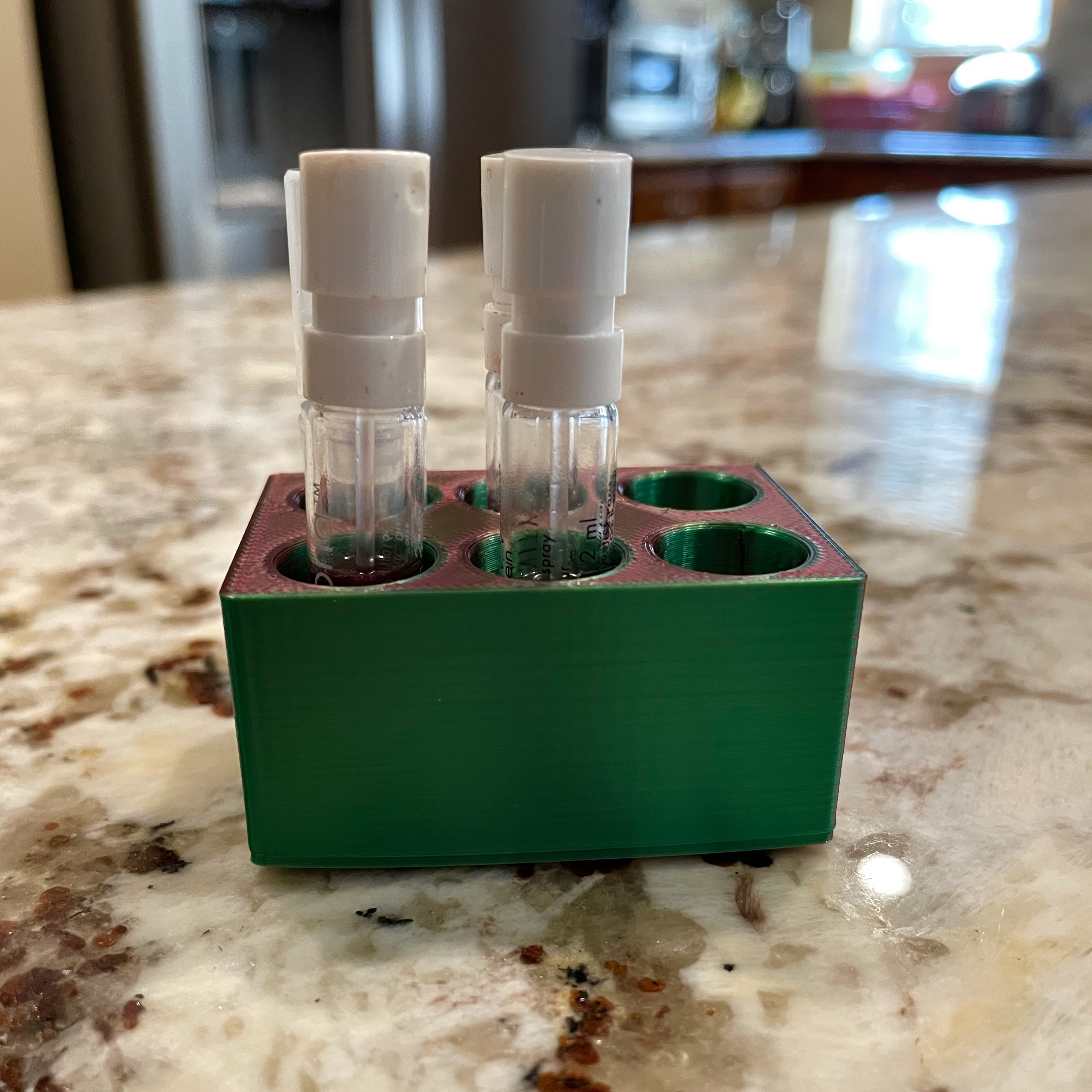 Perfume sample holder for top of vanity or etc