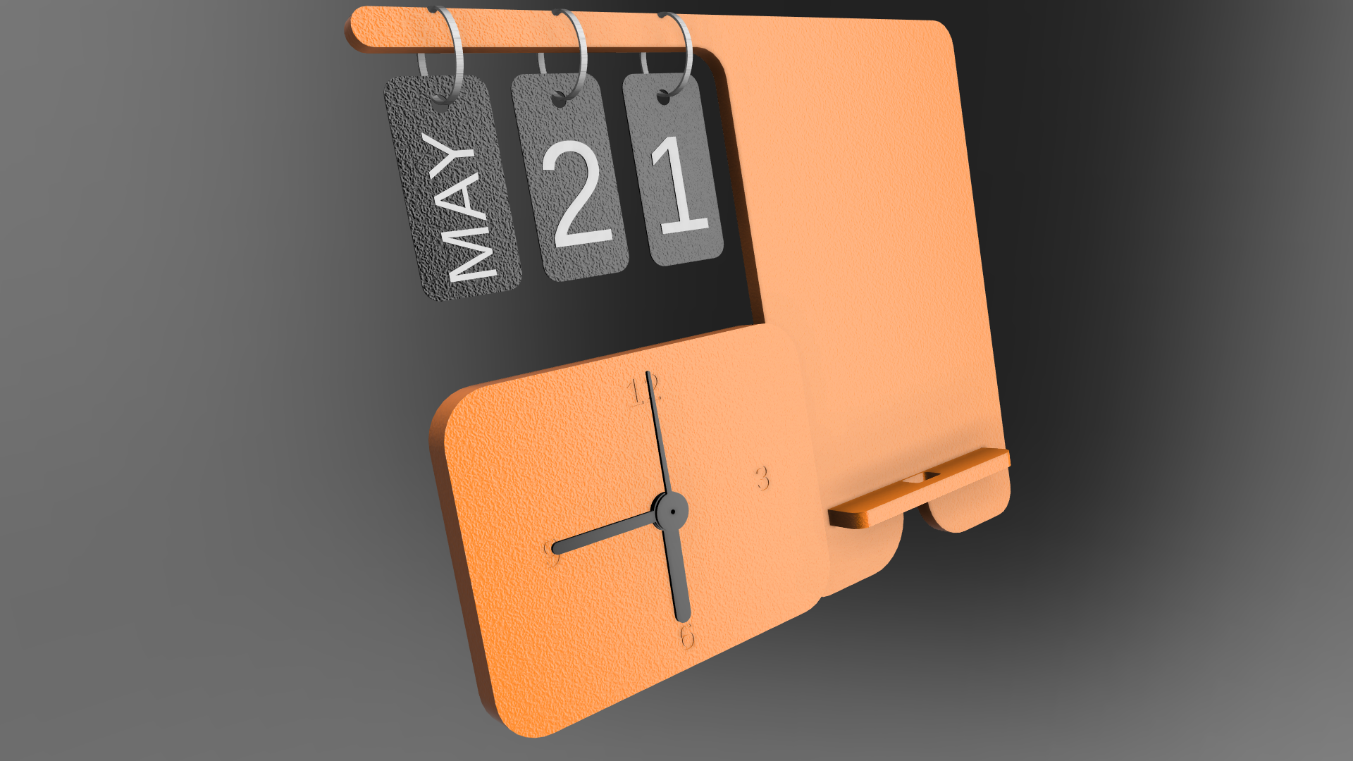 Customizable clock calendar with phone stand. by Bull3t | Download free ...