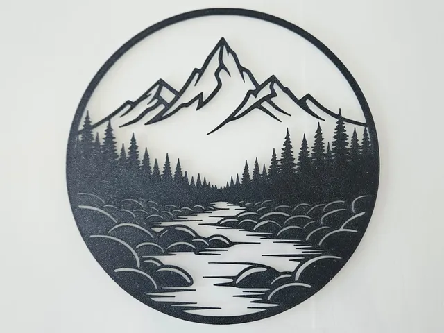 River and Mountain Wallart