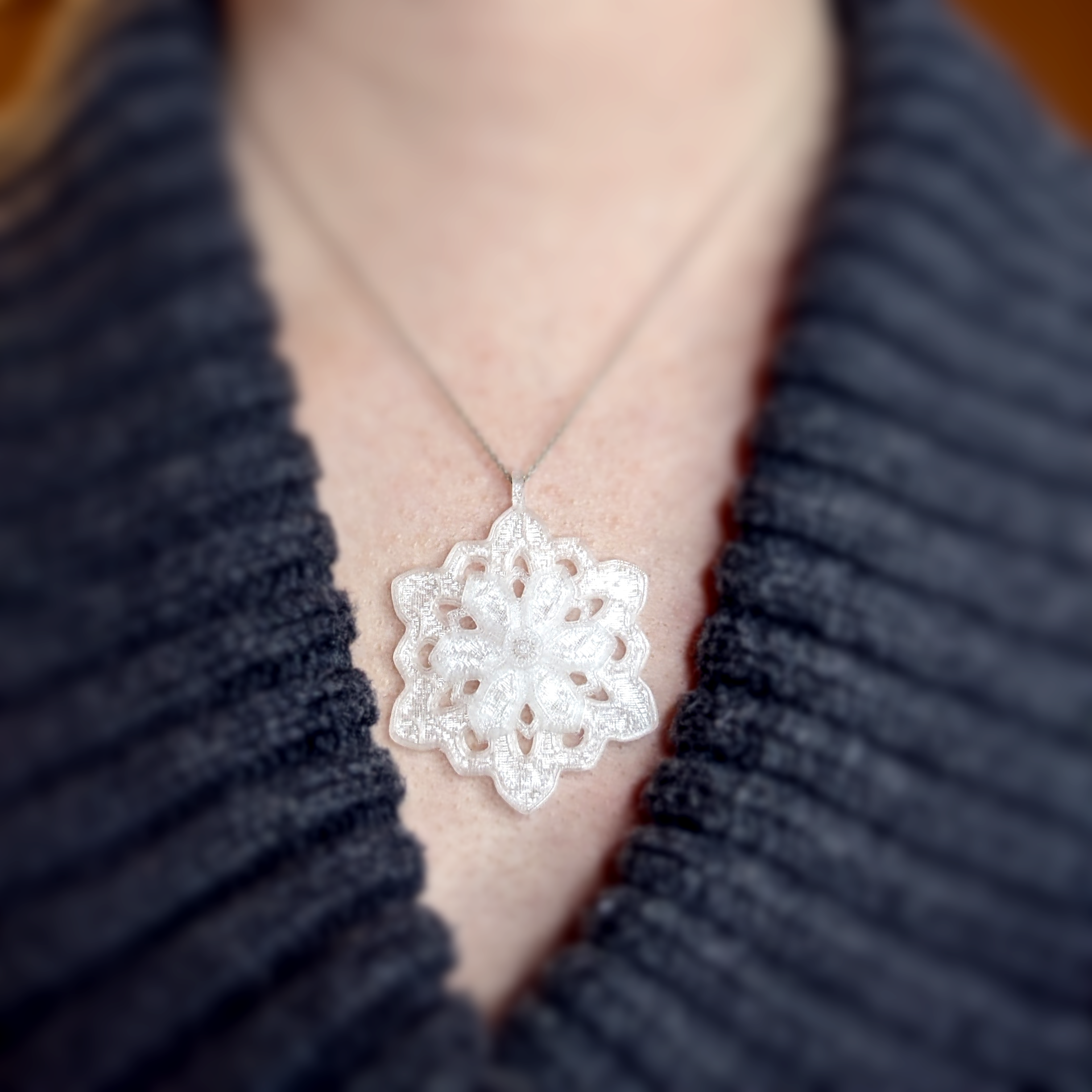 Spinning Snowflake Pendant and Matching Earrings