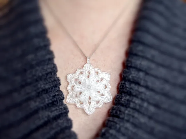 Spinning Snowflake Pendant and Matching Earrings